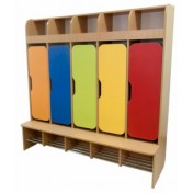 Five-door children wardrobe for a locker room